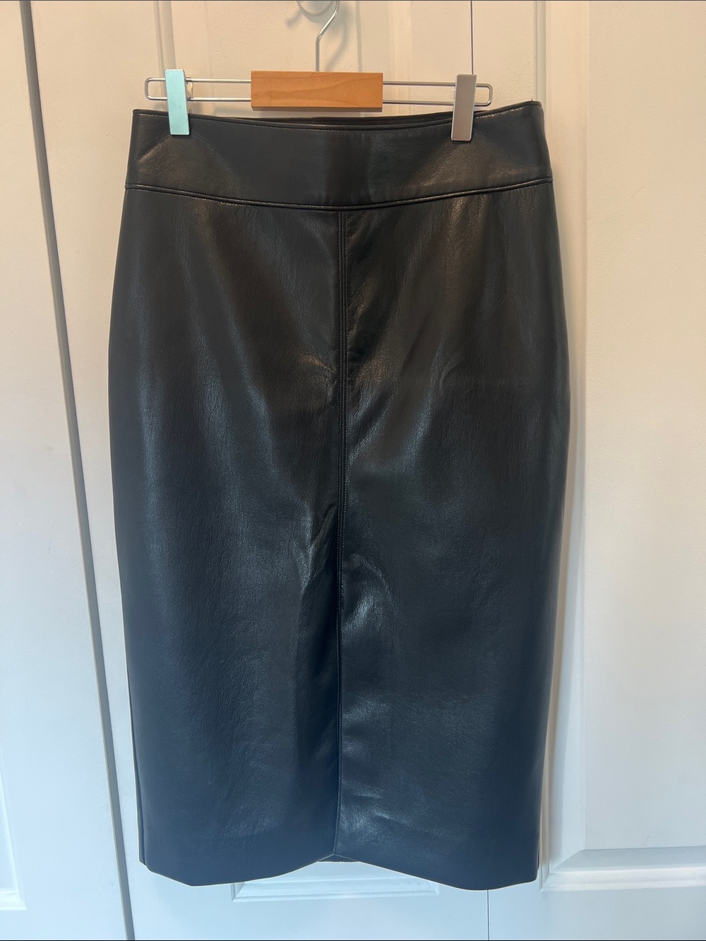 Aritzia Black Faux Leather Pencil Skirt